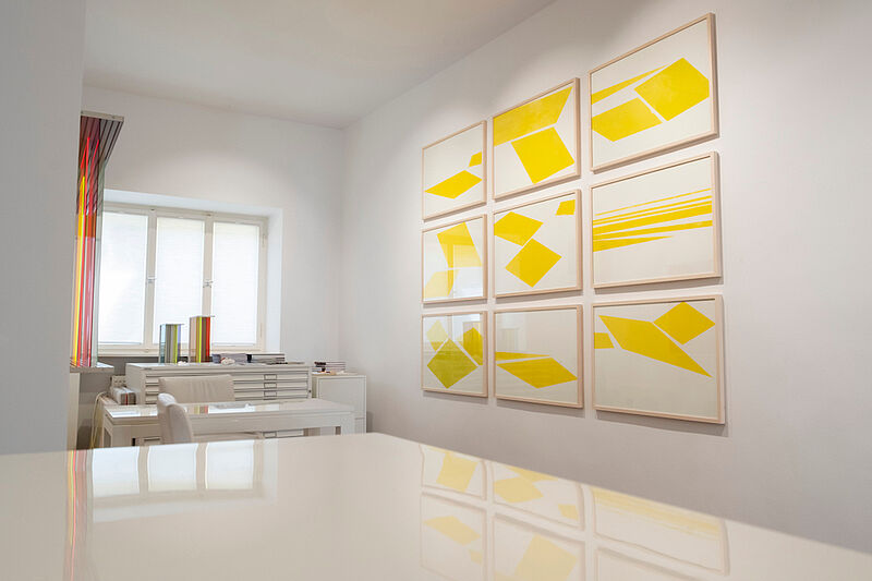 Bettina Bürkle, Yellow Fields, Linoleum und Holzdrucke, 2018