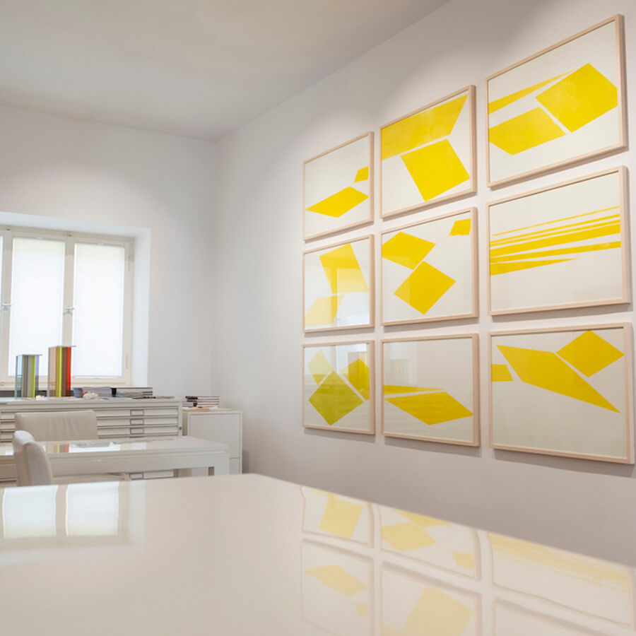 Bettina Bürkle, Yellow Fields, Linoleum und Holzdrucke, 2018