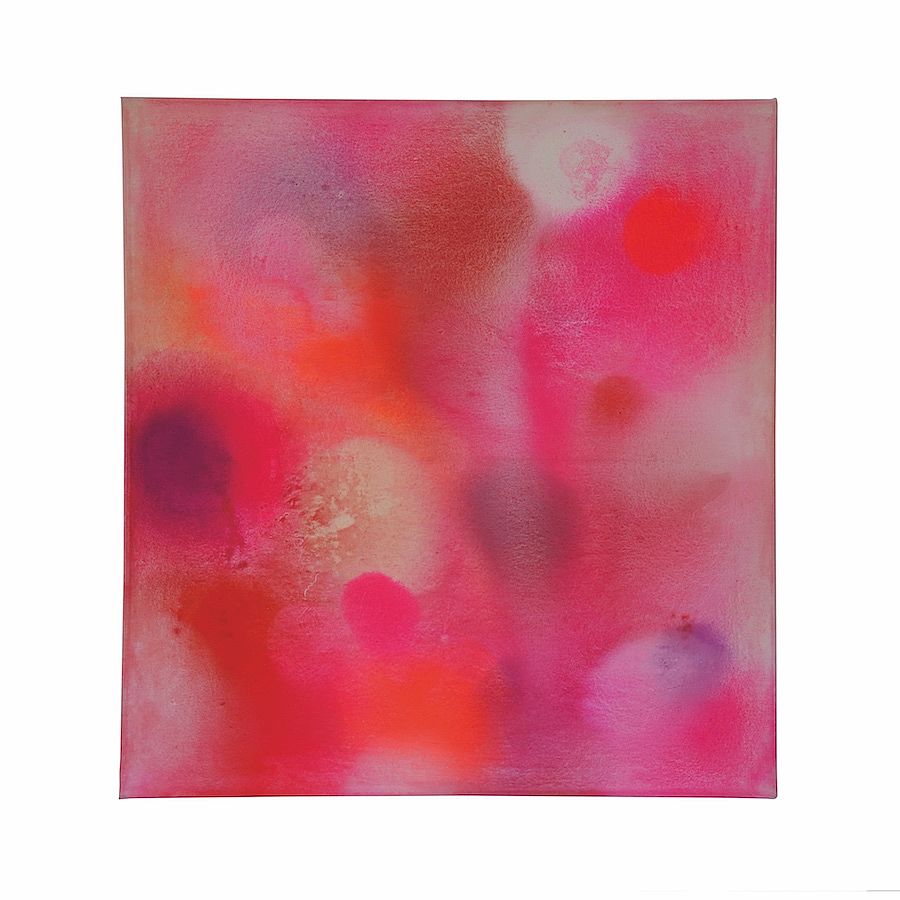 Margit Hartnagel_O.T.(arising colors, 19-4-20), Pigmente in Weihrauchmilch,90x95x2cm