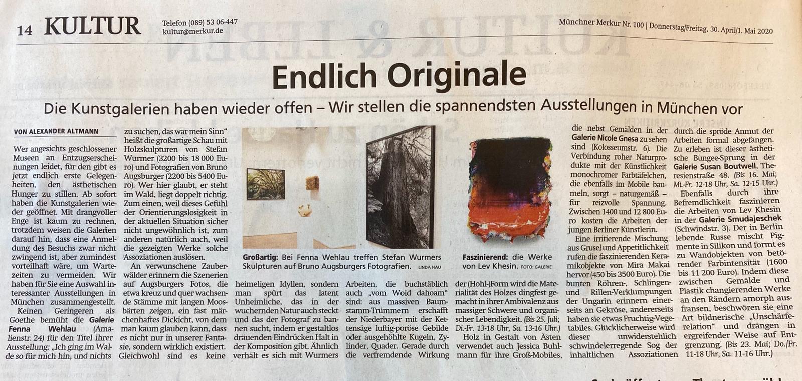 Kürzlich im Münchner Merkur erschienen: "Endlich Originale"
